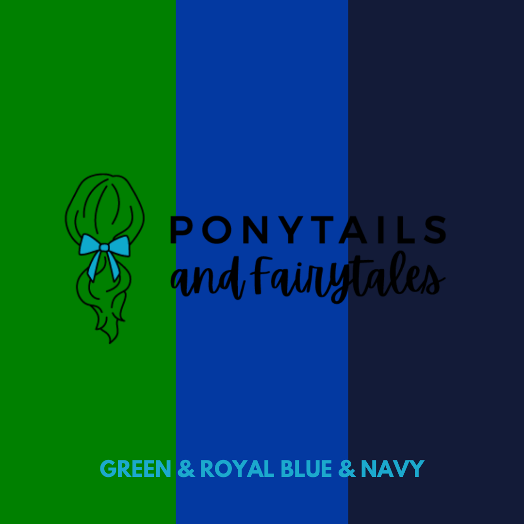Kindy Basics Kit (20pc) School kits School Ponytails - Multibuys Green & Royal Blue & Navy 