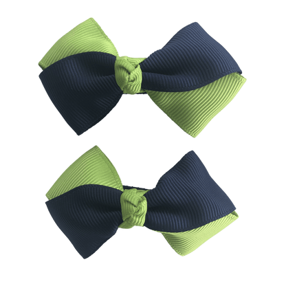 Kiwi Green & Navy Hair Accessories - Assorted Hair Accessories - School Uniform Hair Accessories - Ponytails and Fairytales