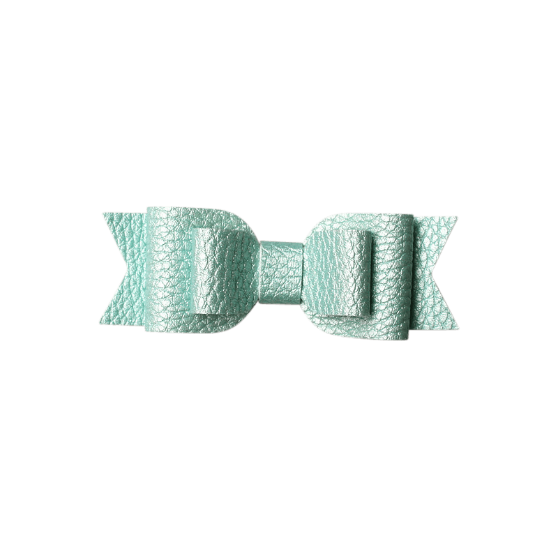 Layered Faux Leather Big Bow Clip - Ponytails and Fairytales