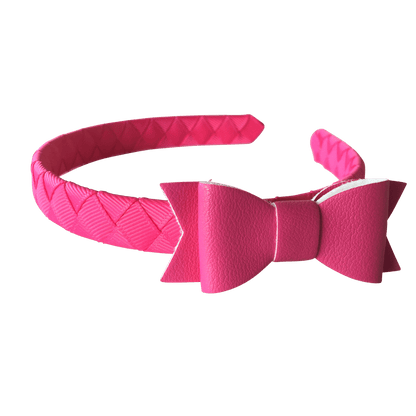 Leather Look Petite Bowtie Headband - Ponytails and Fairytales