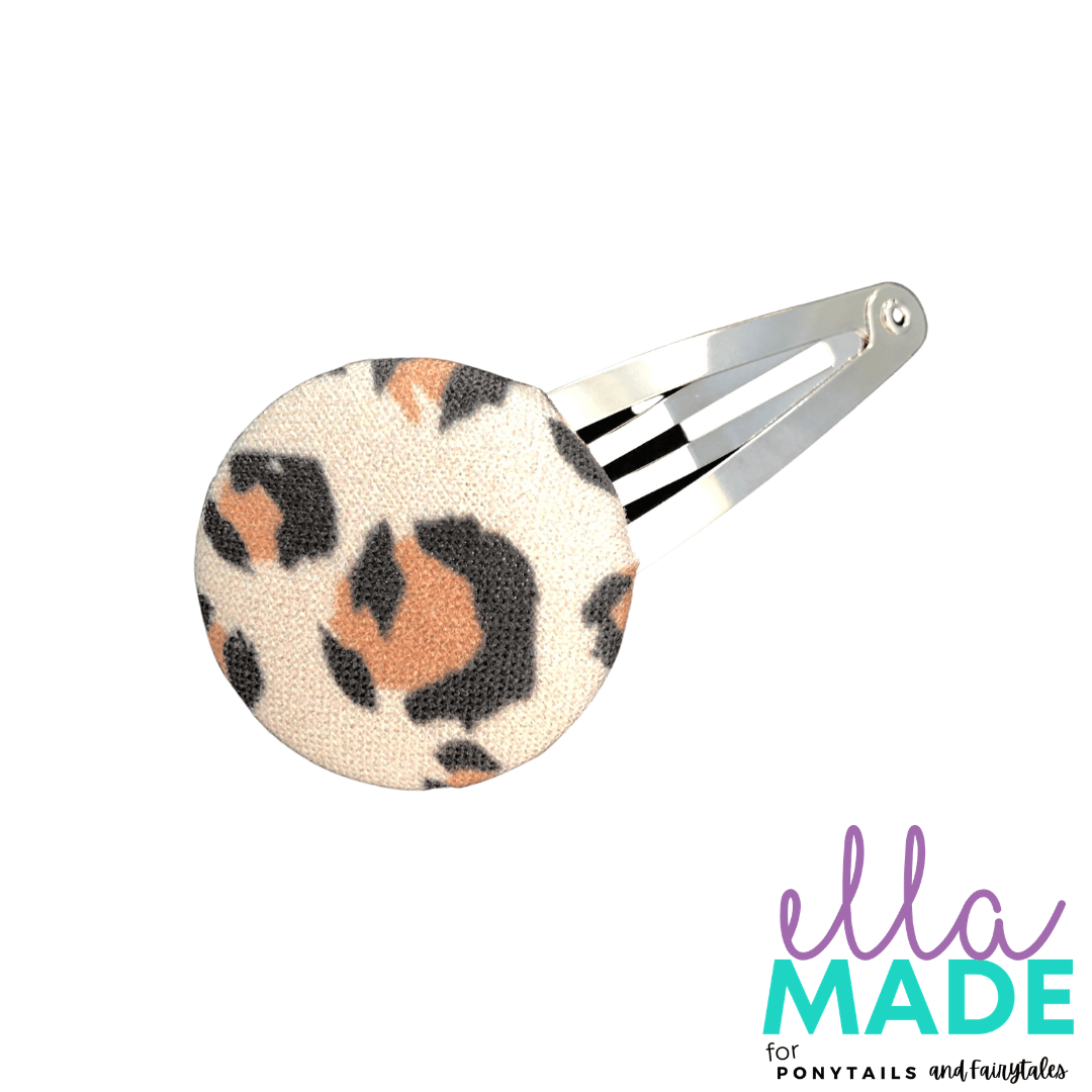 Limited Edition: Leopard Covered Buttons Hair clips Ella Made Snap Clip 