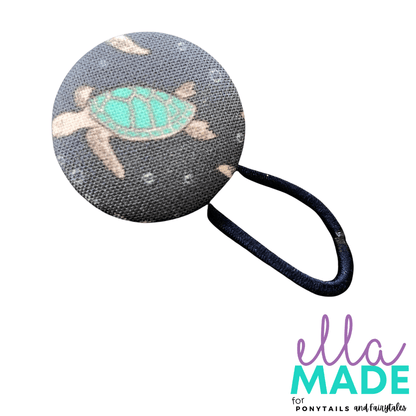Limited Edition: Sea Turtle Covered Buttons Hair clips Ella Made Hair Tie 