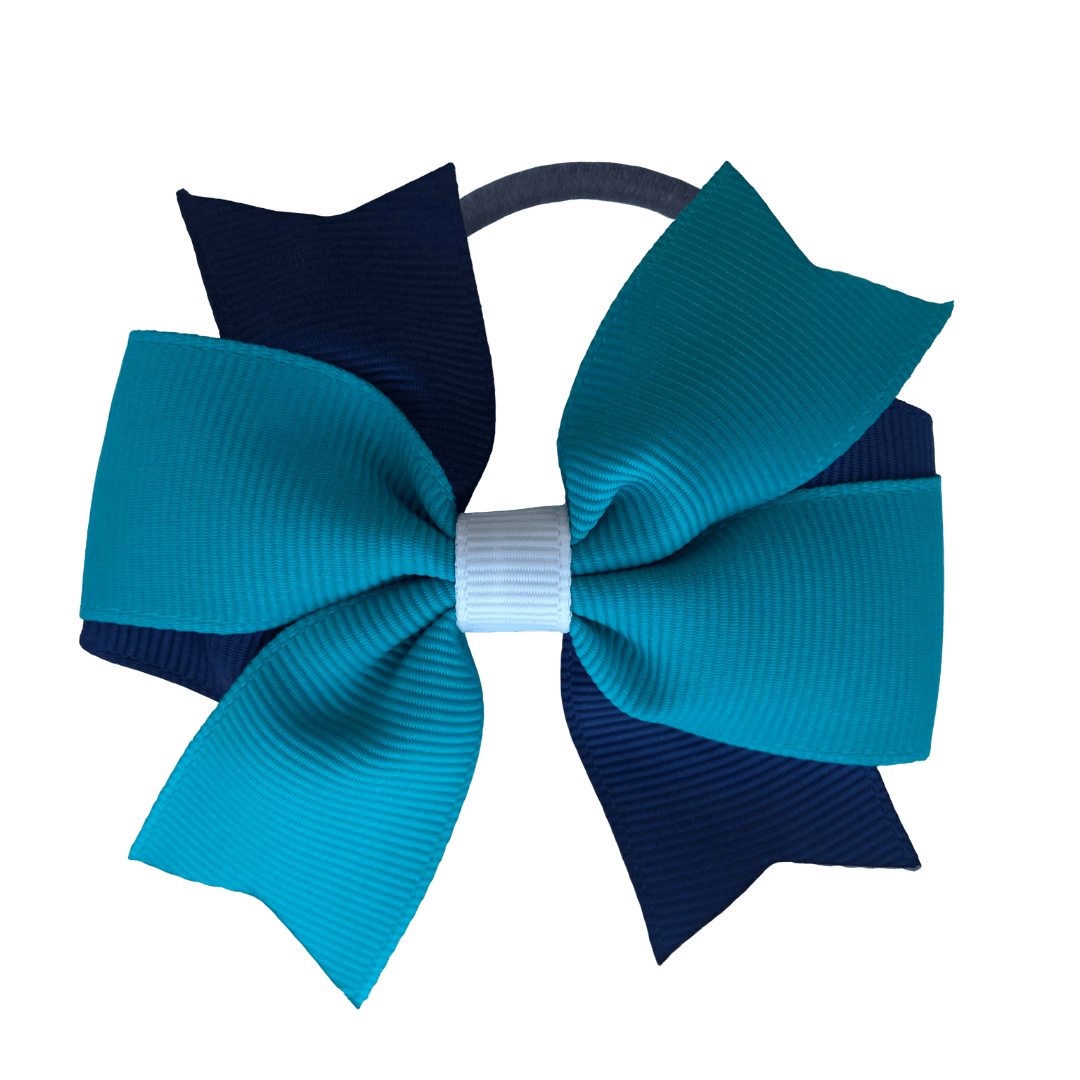 Navy & Teal & White Hair Accessories - Assorted Hair Accessories - School Uniform Hair Accessories - Ponytails and Fairytales