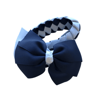Navy & White Hair Accessories - Assorted Hair Accessories - School Uniform Hair Accessories - Ponytails and Fairytales
