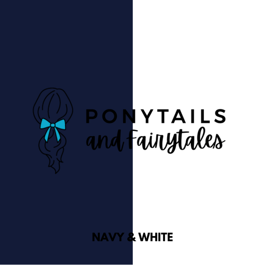 Navy & White Hair Accessories - Assorted Hair Accessories - School Uniform Hair Accessories - Ponytails and Fairytales