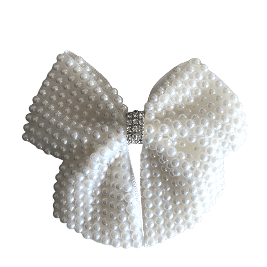 Pearl Embellished Bow Clip - Hair clips - School Uniform Hair Accessories - Ponytails and Fairytales