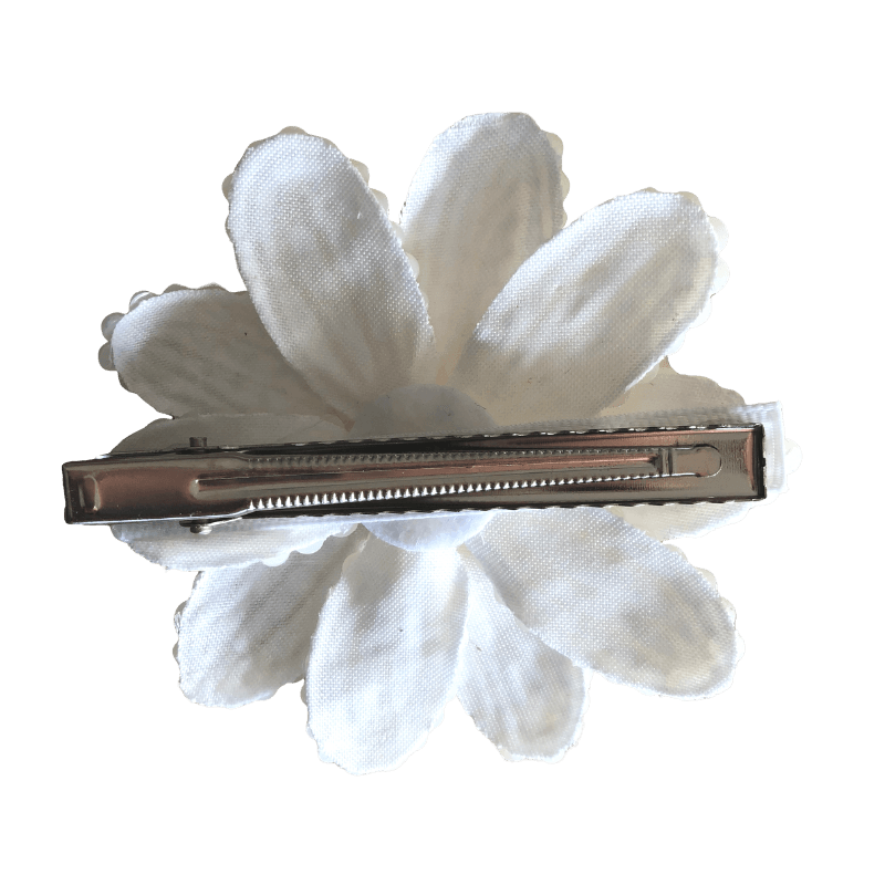 Pearl Embellished Flower Clip - Hair clips - School Uniform Hair Accessories - Ponytails and Fairytales