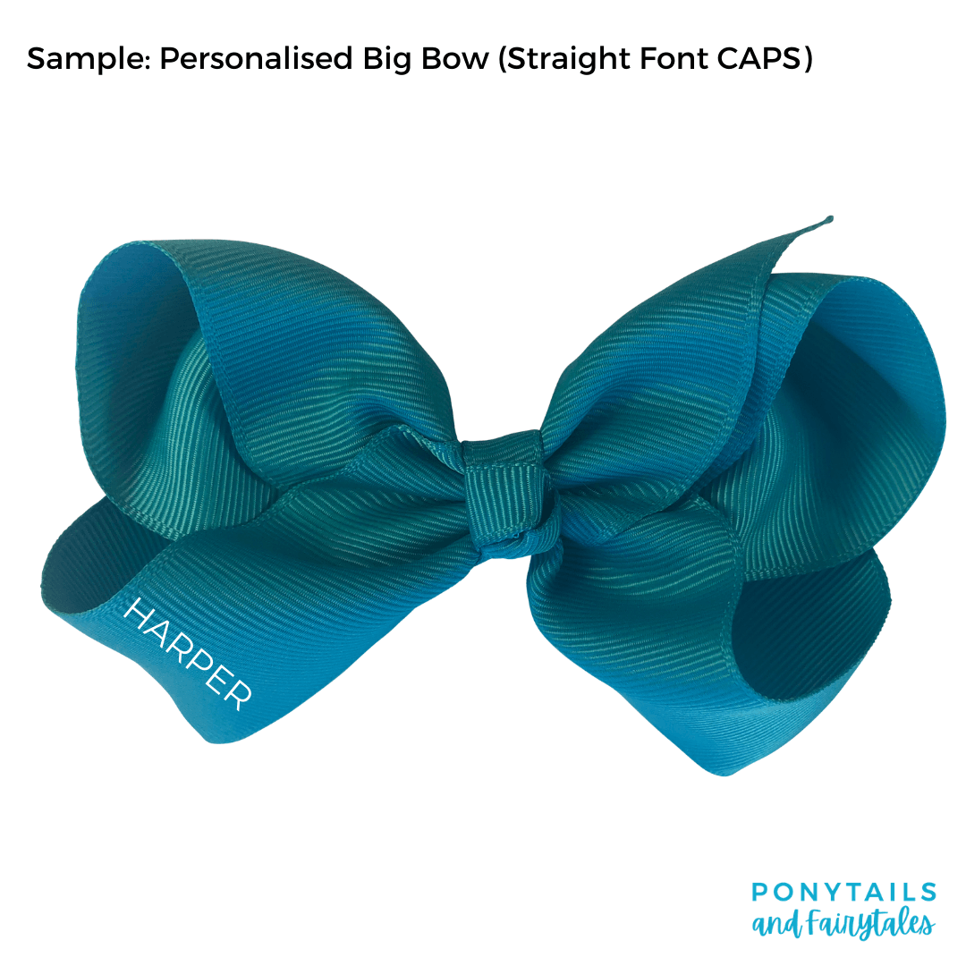 Personalised Big Bow - Hair clips - School Uniform Hair Accessories - Ponytails and Fairytales