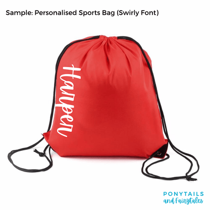 Personalised Sports and Library Bags - Carnival and event - School Uniform Hair Accessories - Ponytails and Fairytales