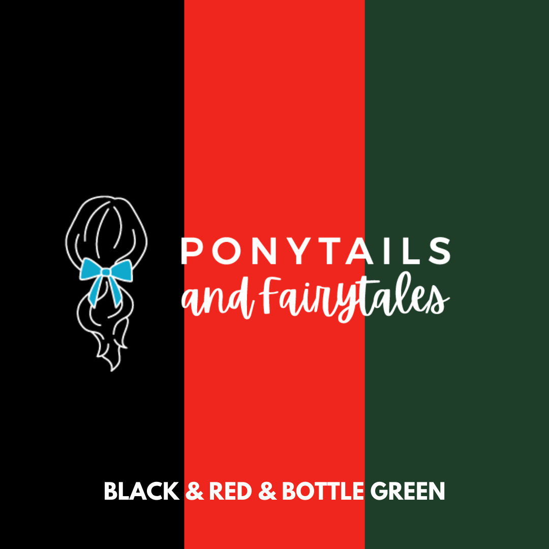 Red & Black & Bottle Green Hair Accessories Assorted Hair Accessories School Ponytails - Colours 