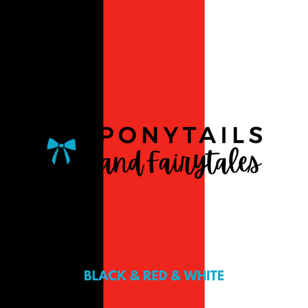Red & Black & White Hair Accessories Assorted Hair Accessories School Ponytails - Colours 
