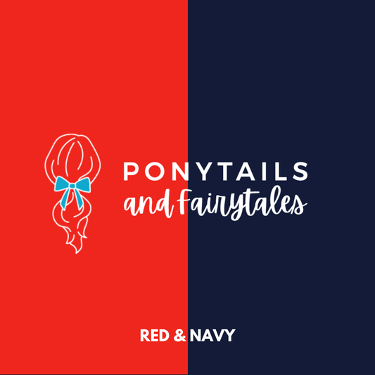 Red & Navy Hair Accessories - Ponytails and Fairytales