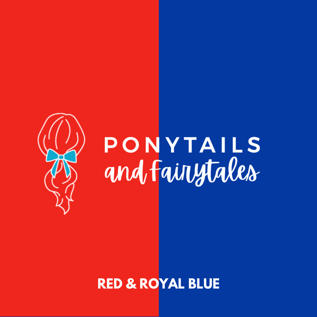 Red & Royal Blue Hair Accessories - Ponytails and Fairytales