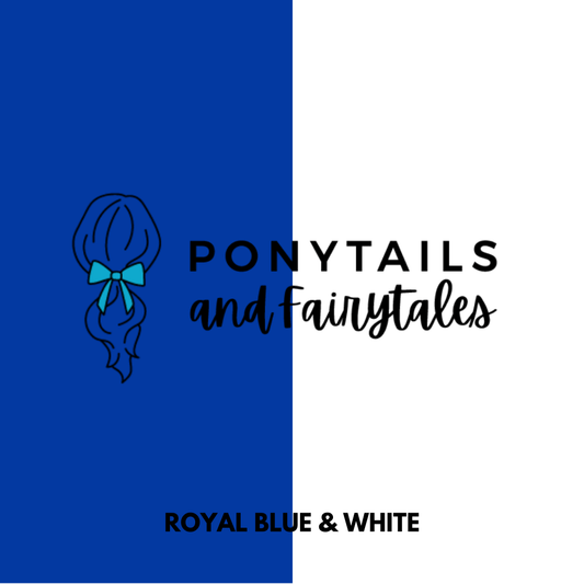 Royal Blue & White Hair Accessories - Ponytails and Fairytales