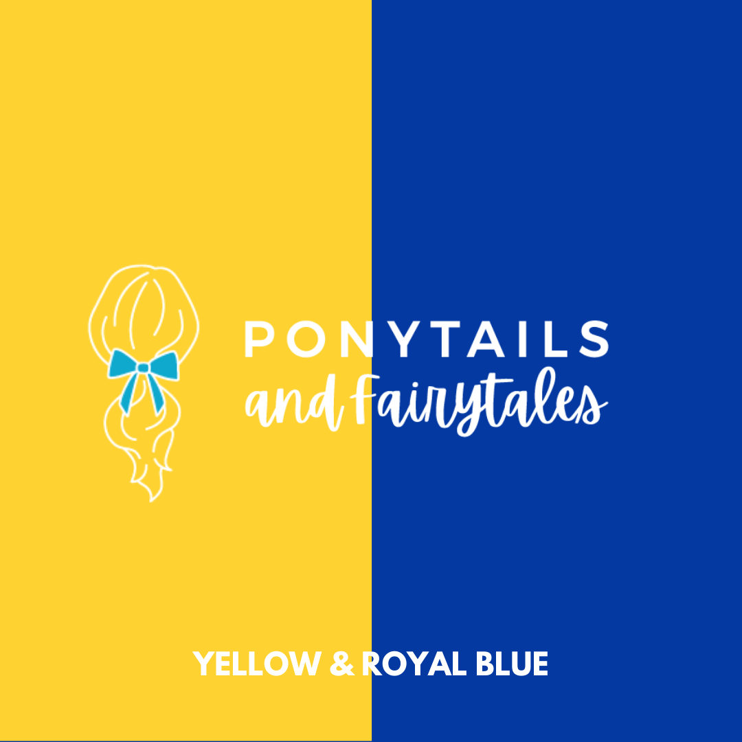 Royal Blue & Yellow Hair Accessories - Ponytails and Fairytales