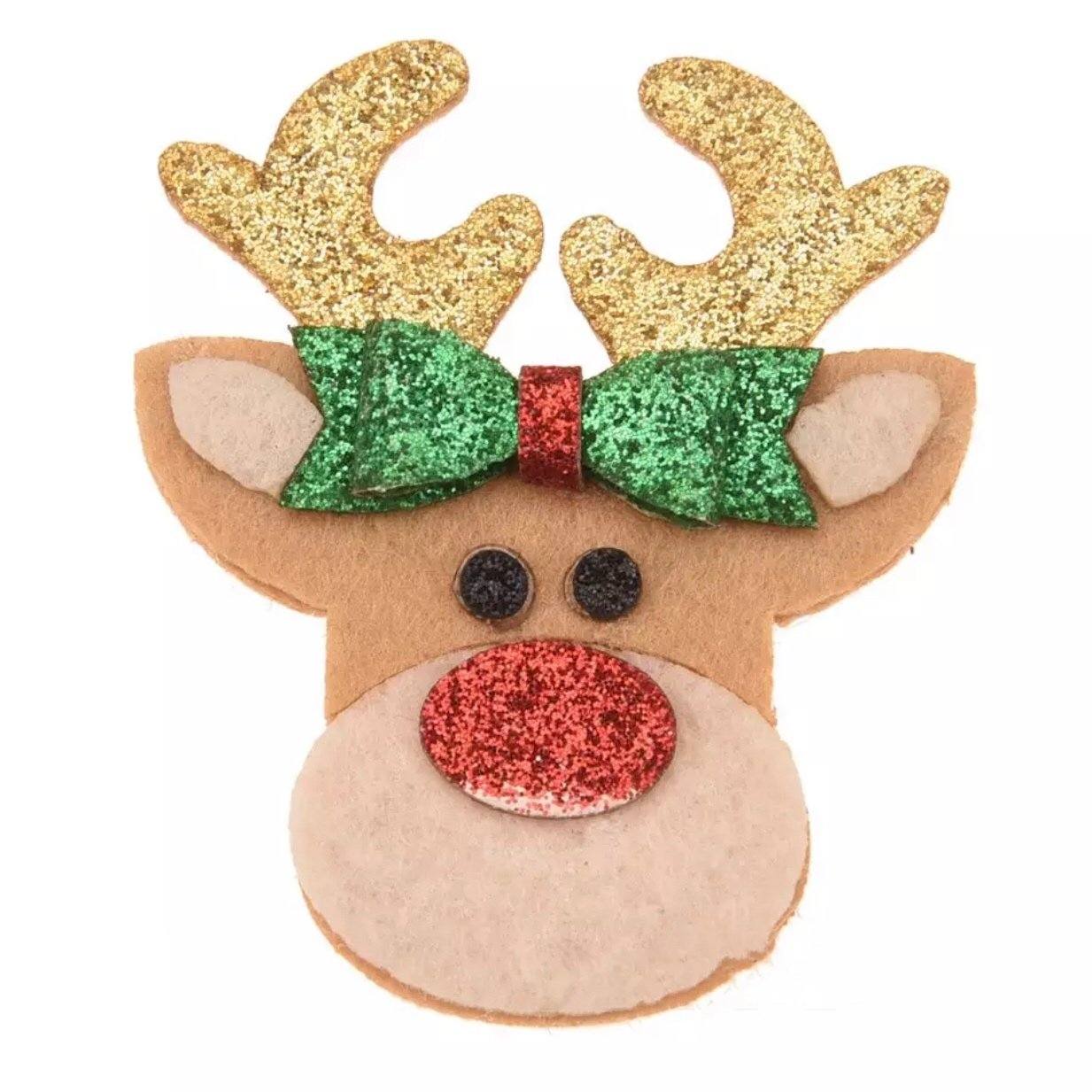 Rudolph the Red Nosed Reindeer Clip - christmas - School Uniform Hair Accessories - Ponytails and Fairytales