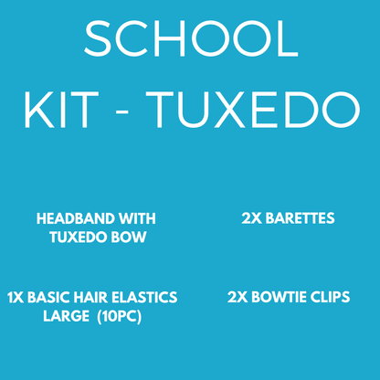 School Basics Kit -Tuxedo Bow (10pc) - Ponytails and Fairytales