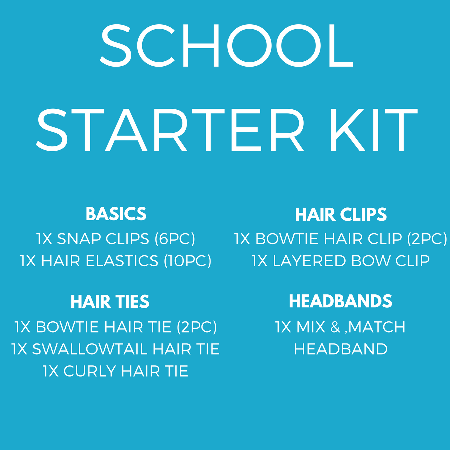 School Starter Kit (24pc) - Ponytails and Fairytales