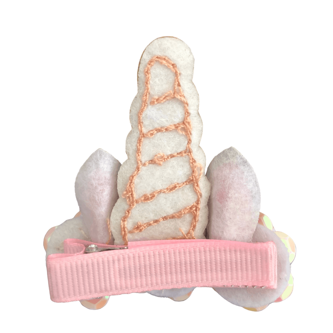 Shimmery Sequin Unicorn Clip Hair clips Ponytails and Fairytales 