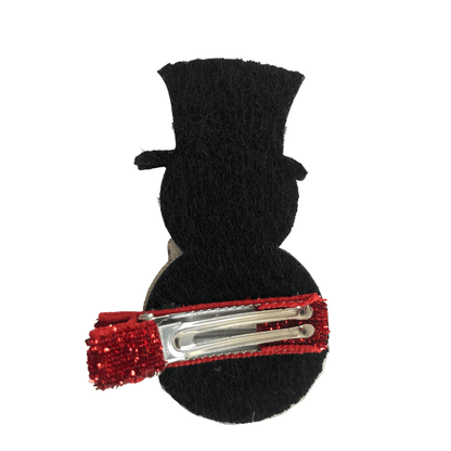 Shiny Snowman Hair Clip christmas Ponytails and Fairytales 