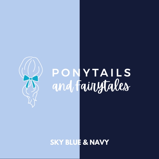 Sky Blue & Navy Hair Accessories - Ponytails and Fairytales