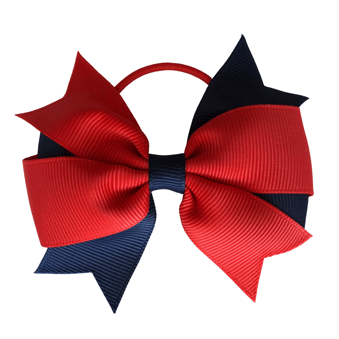 Swallowtail Bow Hair Tie (Thin Elastic) - hair ties - School Uniform Hair Accessories - Ponytails and Fairytales