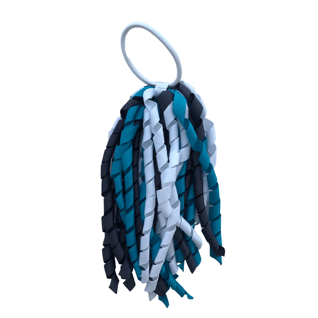 Teal & Charcoal Grey & White Hair Accessories - Assorted Hair Accessories - School Uniform Hair Accessories - Ponytails and Fairytales