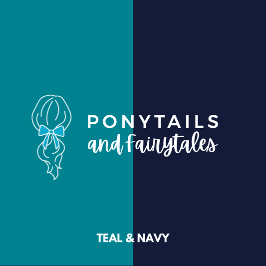 Teal & Navy Hair Accessories Assorted Hair Accessories School Ponytails - Colours 