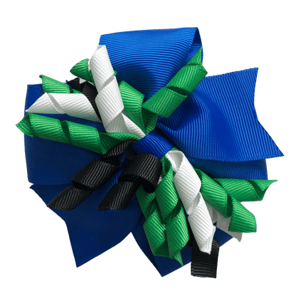 Torres Strait Islander Colours - Green, Blue, Black, & White Hair Accessories - Assorted Hair Accessories - School Uniform Hair Accessories - Ponytails and Fairytales