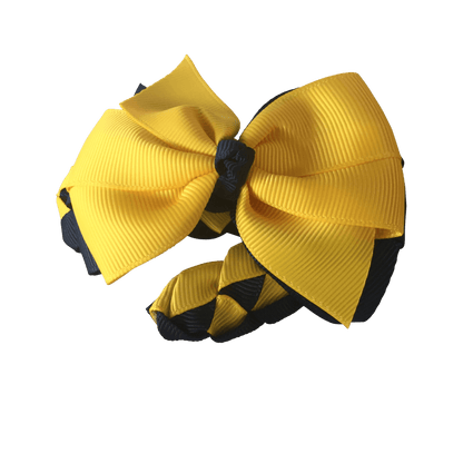 Yellow & Navy Hair Accessories - Ponytails and Fairytales